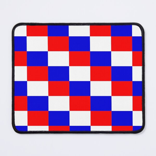 red white and blue checks Mouse Pad