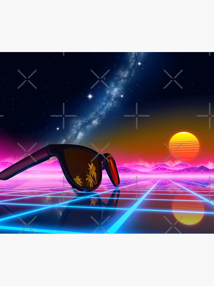 Sunglasses in a synthwave landscape by GaiaDC