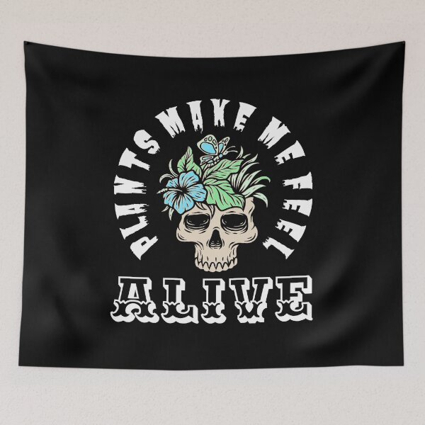 Item preview, Plants Make Me Feel Alive | Floral Skull | Halloweentee designed and sold by Design-Maniya.