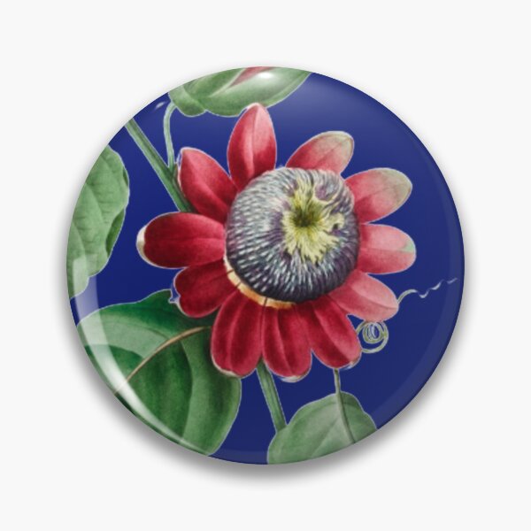 Item preview, Vintage Painting Passion Flower Pierre Joseph Redoute on Navy designed and sold by Rockpools.
