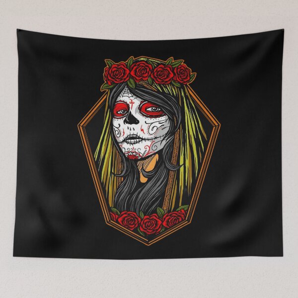 Item preview, Dia de los muertos girl painted face designed and sold by TheSkullArmy.