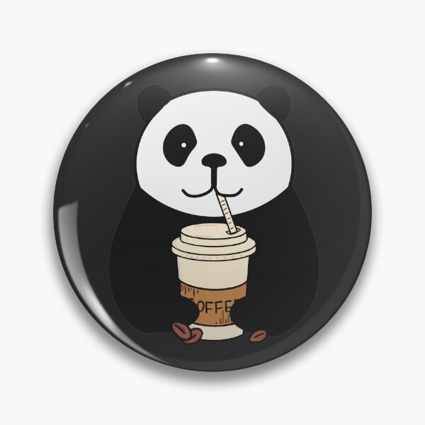 Item preview, Panda Drinks Coffee (Black) designed and sold by Artbysaeme.