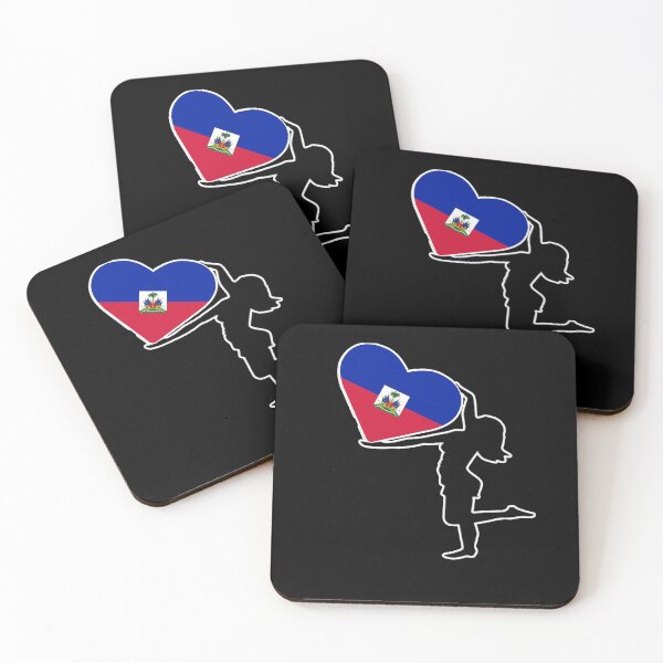 Item preview, Woman with a heart in her hands in the color of the Haitian flag designed and sold by West indian touch.