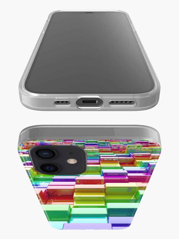 Alternate view of Rainbow Cubes iPhone Case