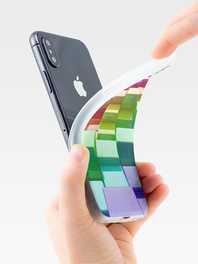 Alternate view of Rainbow Cubes iPhone Case