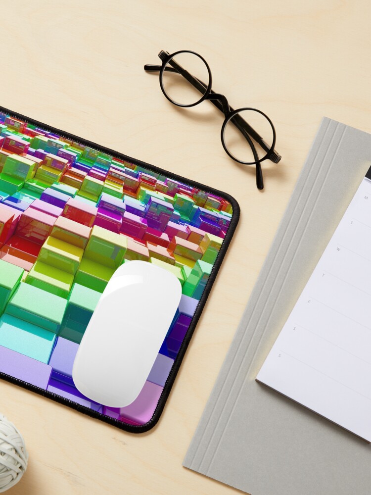 Alternate view of Rainbow Cubes Mouse Pad