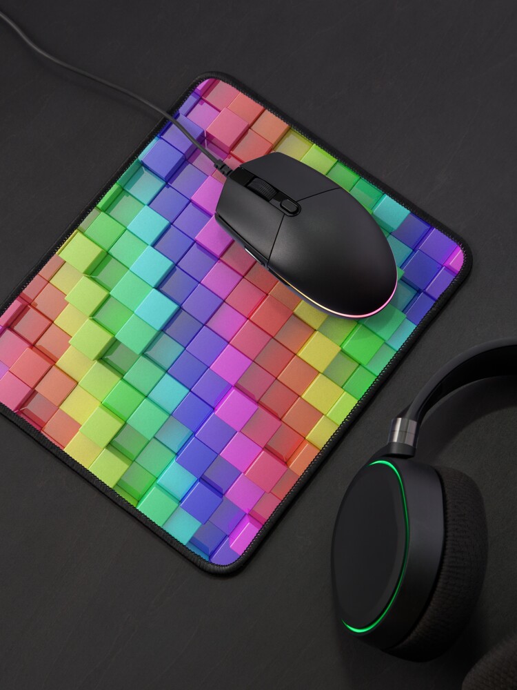 Alternate view of Rainbow Cubes Mouse Pad
