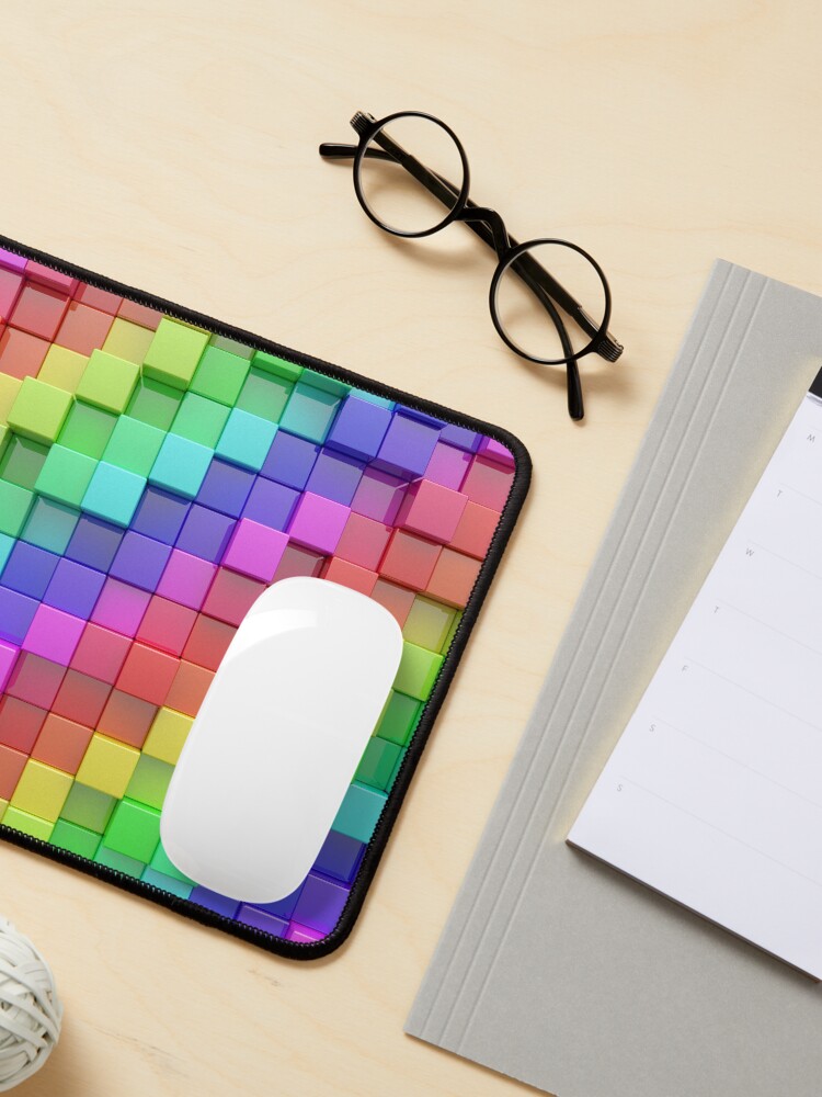 Alternate view of Rainbow Cubes Mouse Pad