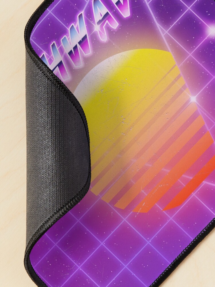 Alternate view of Synthwave music vinyl disk album Mouse Pad