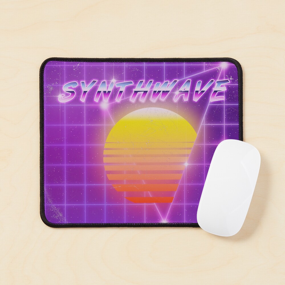 Synthwave music vinyl disk album Mouse Pad