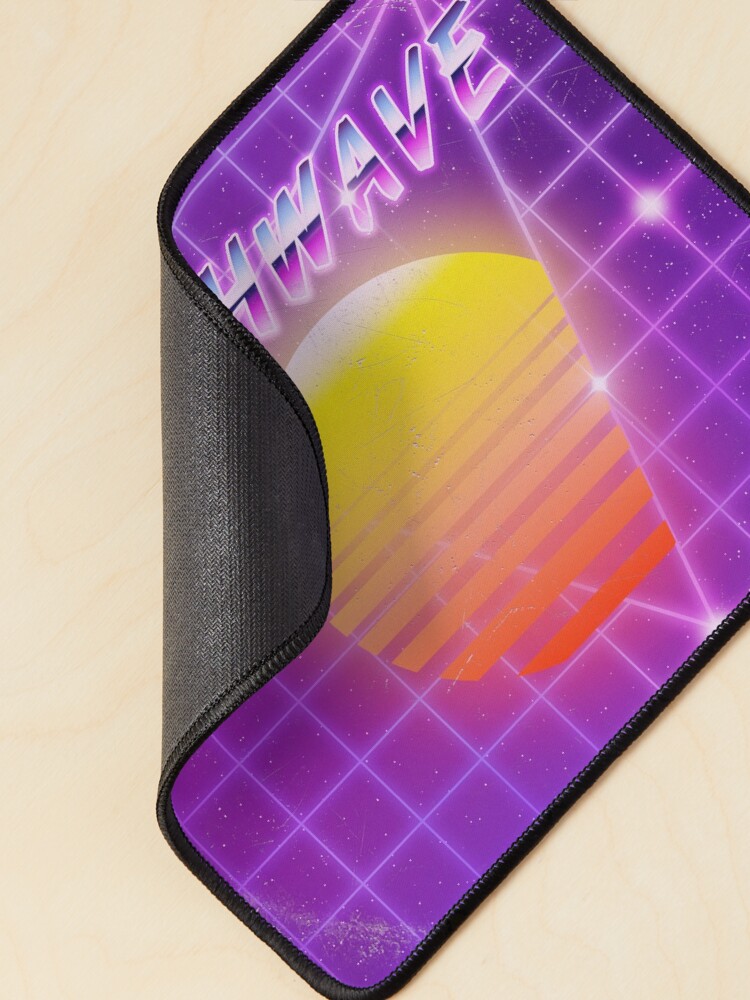 Alternate view of Synthwave music vinyl disk album Mouse Pad