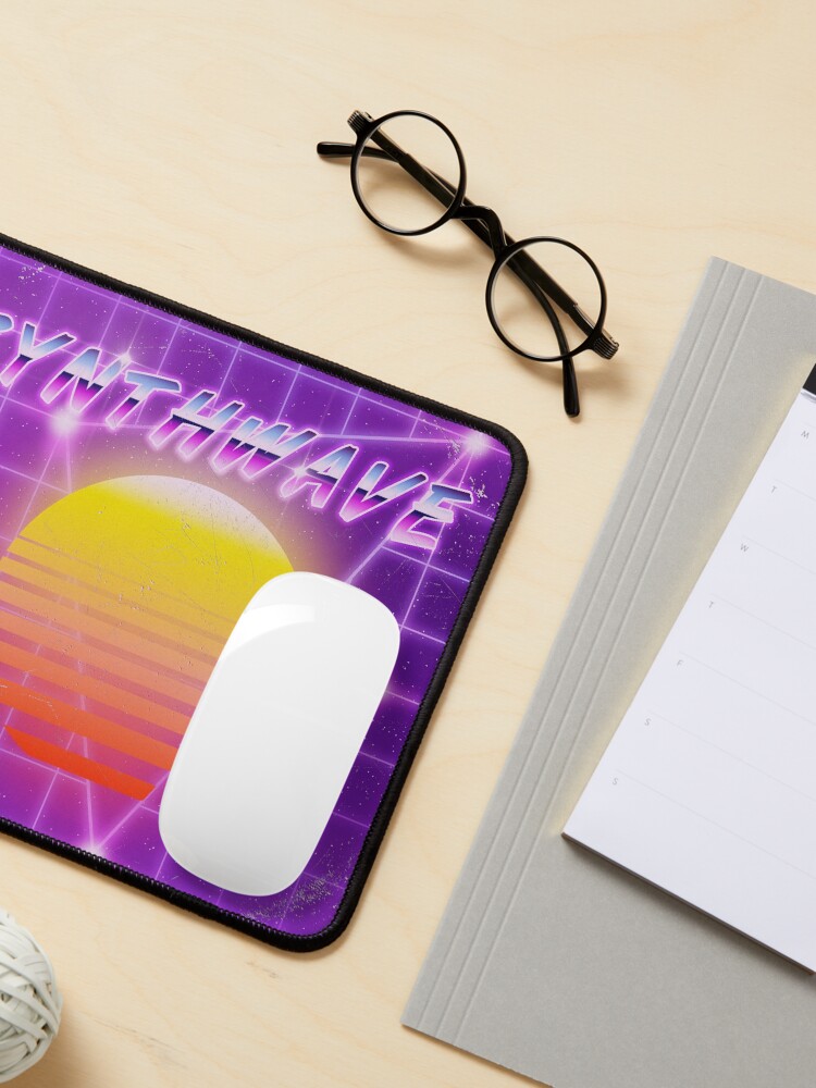 Alternate view of Synthwave music vinyl disk album Mouse Pad