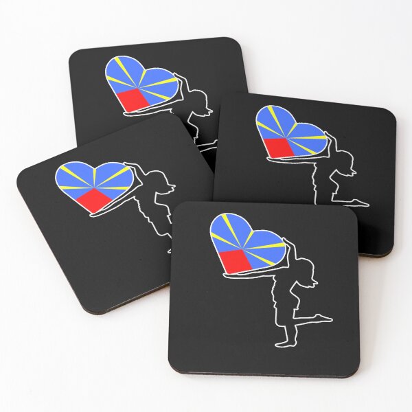 Item preview, Woman with a heart in the color of the flag of Reunion Island designed and sold by West indian touch.