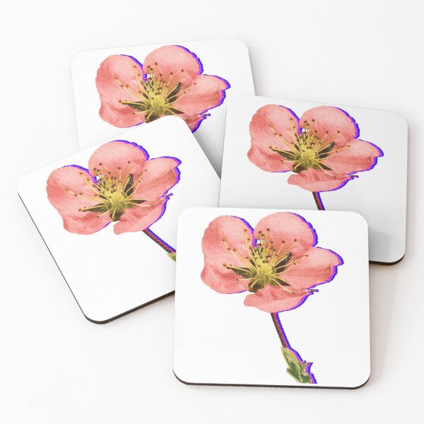 Item preview, Halftone pink apple blossom with neon outline designed and sold by Sick Creativity.