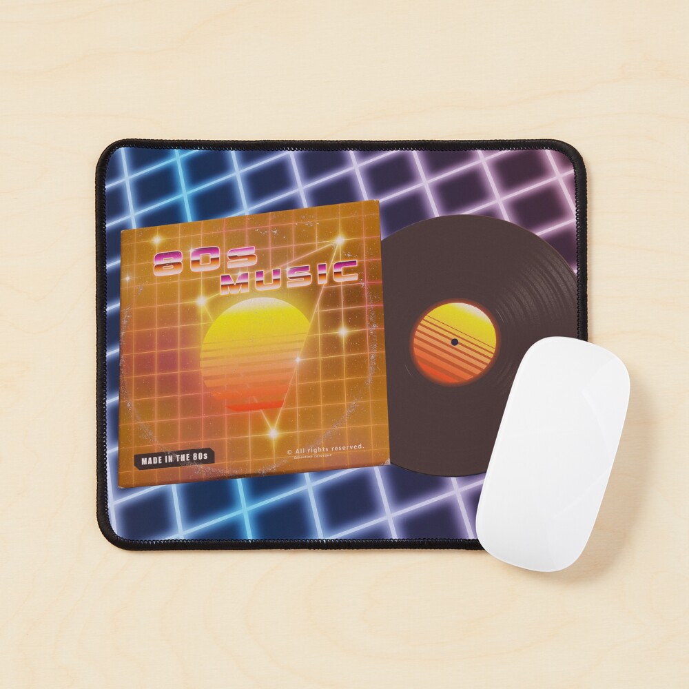 80s music with vinyl disk Mouse Pad