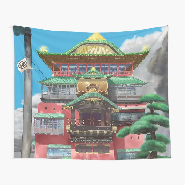 Bathhouse Spirited Away Digital Art Tapestry