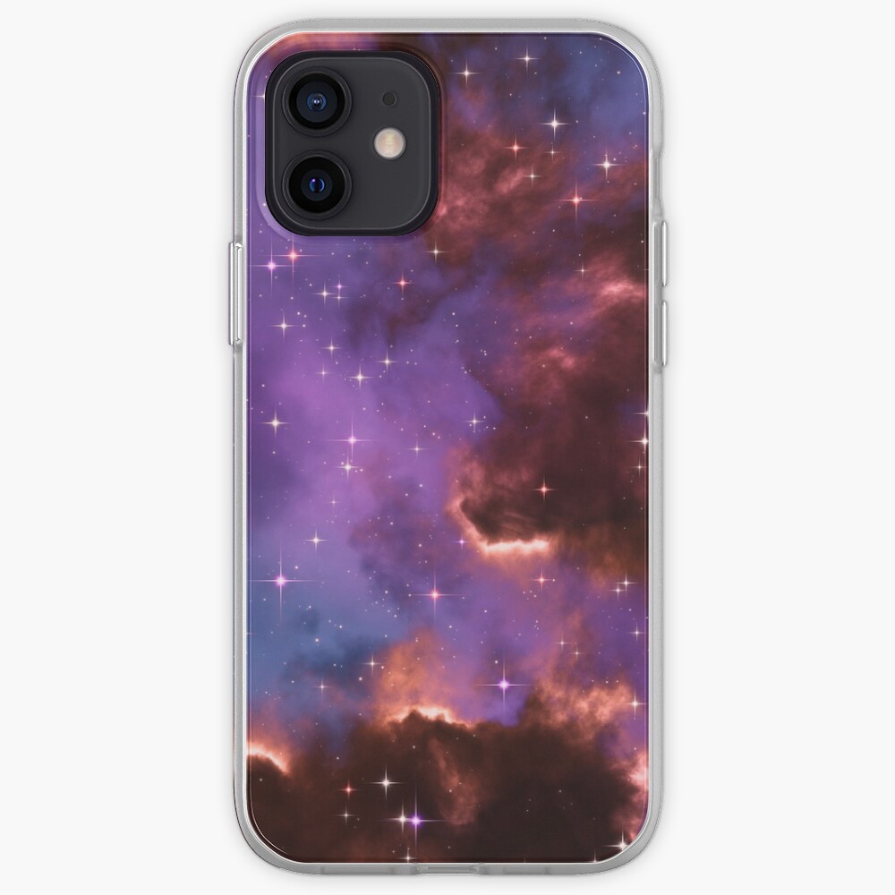 Fantasy nebula cosmos sky in space with stars (Red/Purple/Blue) iPhone Case
