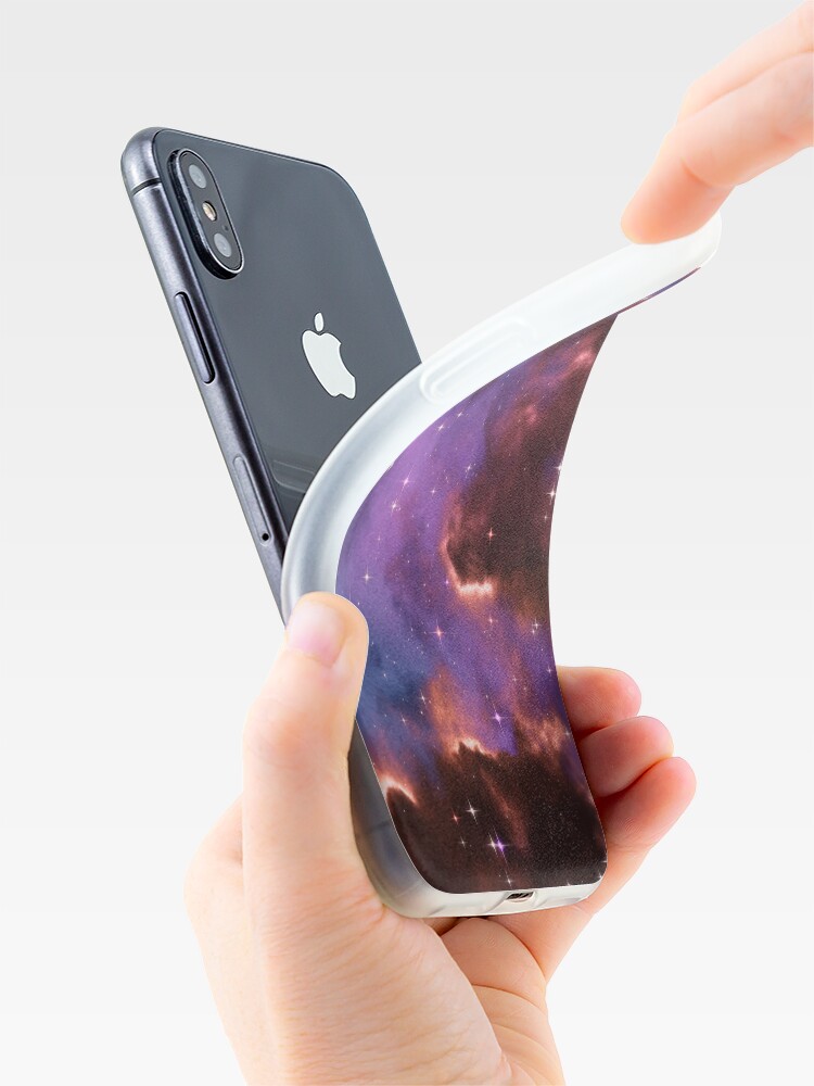 Alternate view of Fantasy nebula cosmos sky in space with stars (Red/Purple/Blue) iPhone Case