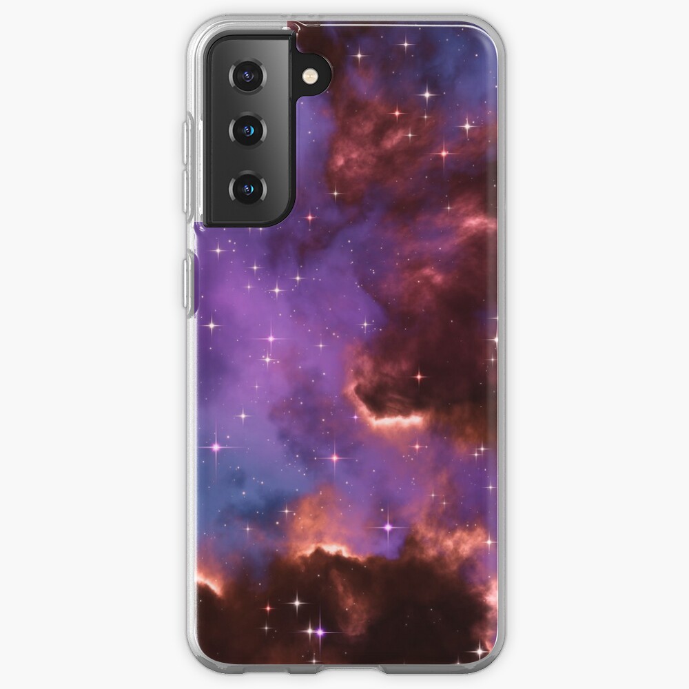 Fantasy nebula cosmos sky in space with stars (Red/Purple/Blue) Samsung Galaxy Phone Case