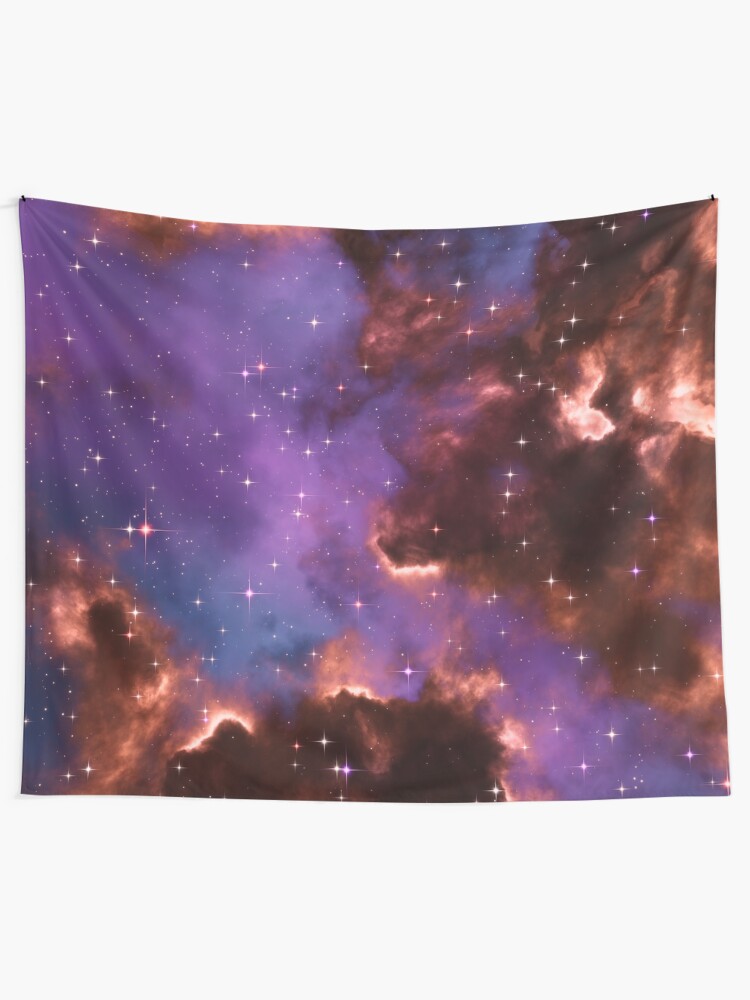 Alternate view of Fantasy nebula cosmos sky in space with stars (Red/Purple/Blue) Tapestry