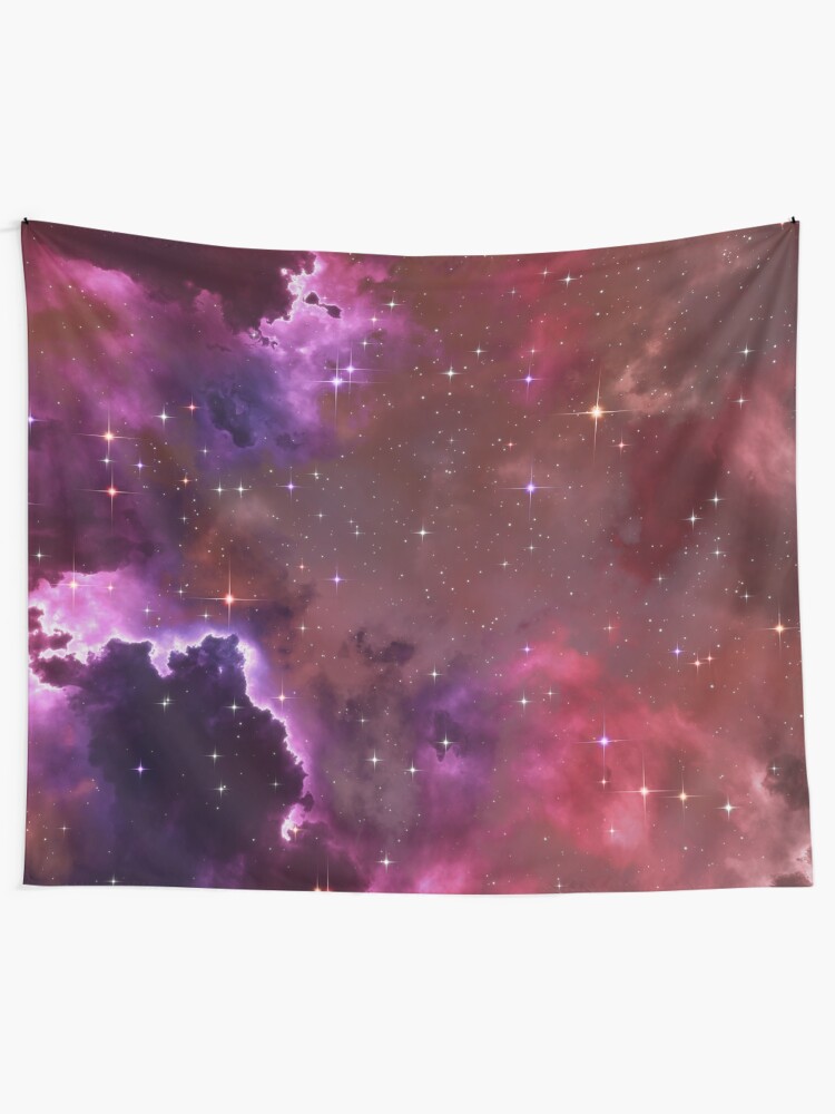 Alternate view of Fantasy nebula cosmos sky in space with stars (Purple/Pink/Magenta) Tapestry