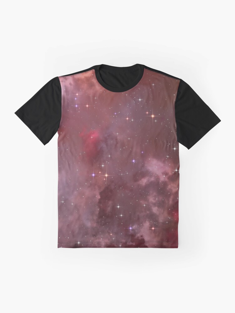 Alternate view of Fantasy nebula cosmos sky in space with stars (Purple/Pink/Magenta) Graphic T-Shirt
