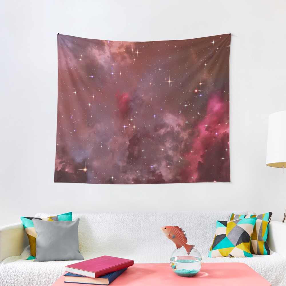Fantasy nebula cosmos sky in space with stars (Purple/Pink/Magenta) Tapestry