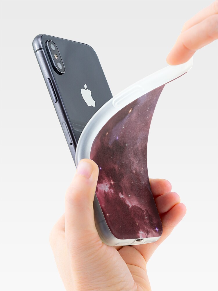 Alternate view of Fantasy nebula cosmos sky in space with stars (Purple/Pink/Magenta) iPhone Case