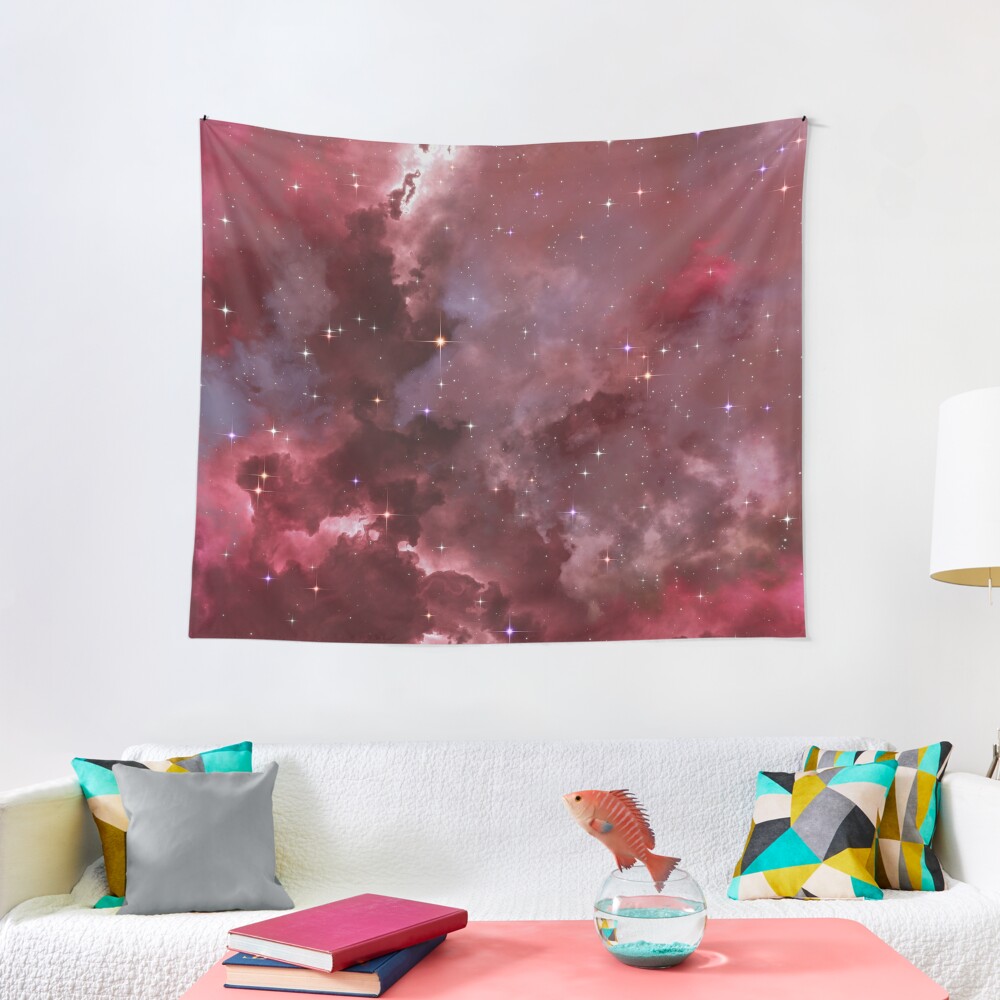Fantasy nebula cosmos sky in space with stars (Purple/Pink/Magenta) Tapestry