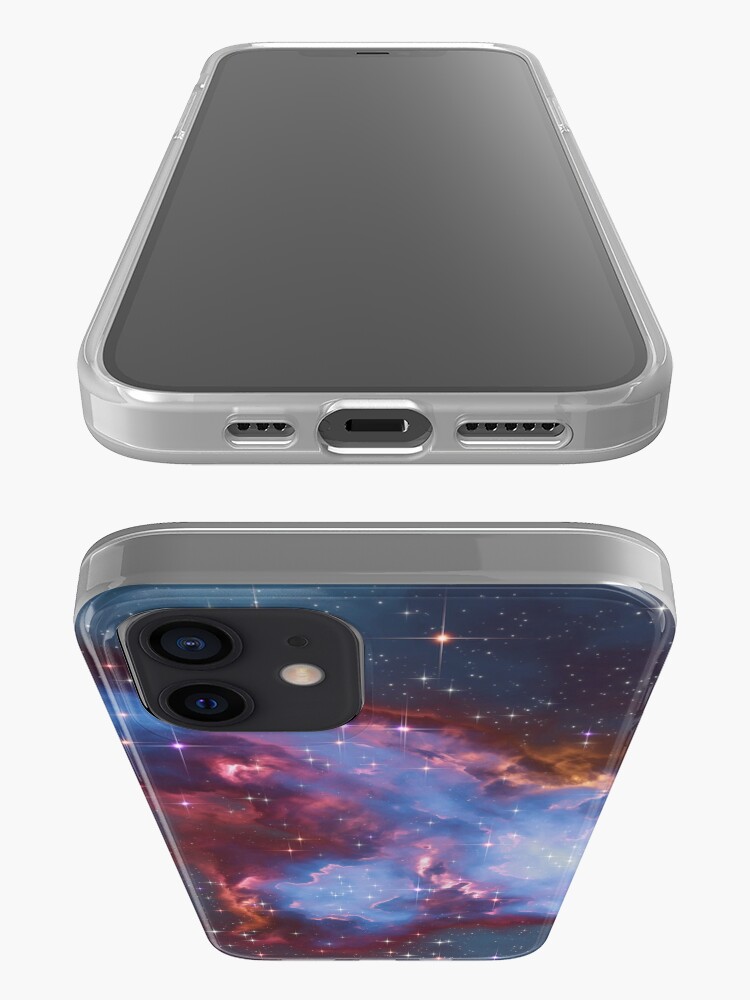 Alternate view of Fantasy nebula cosmos sky in space with stars (Blue) iPhone Case