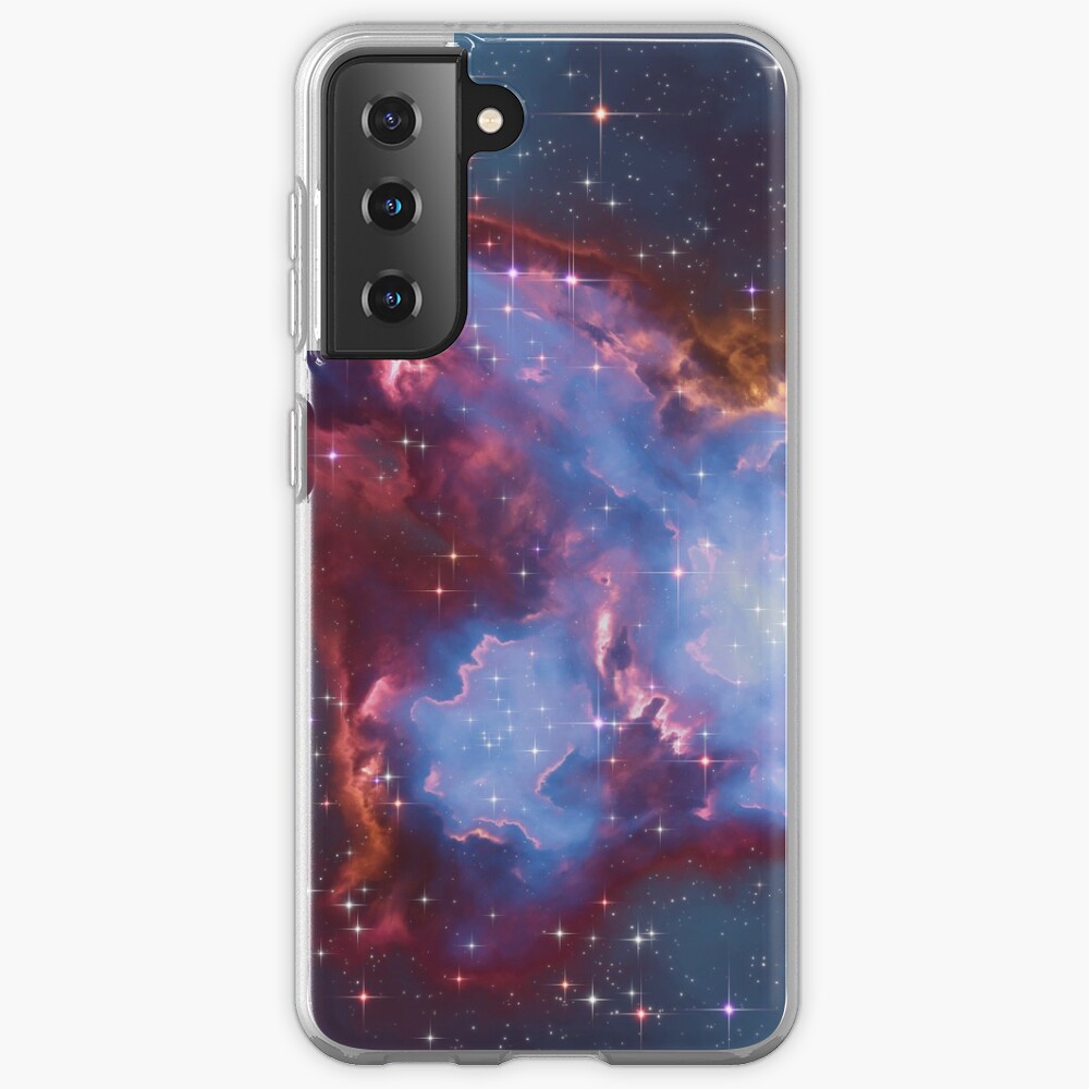 Fantasy nebula cosmos sky in space with stars (Blue) Samsung Galaxy Phone Case