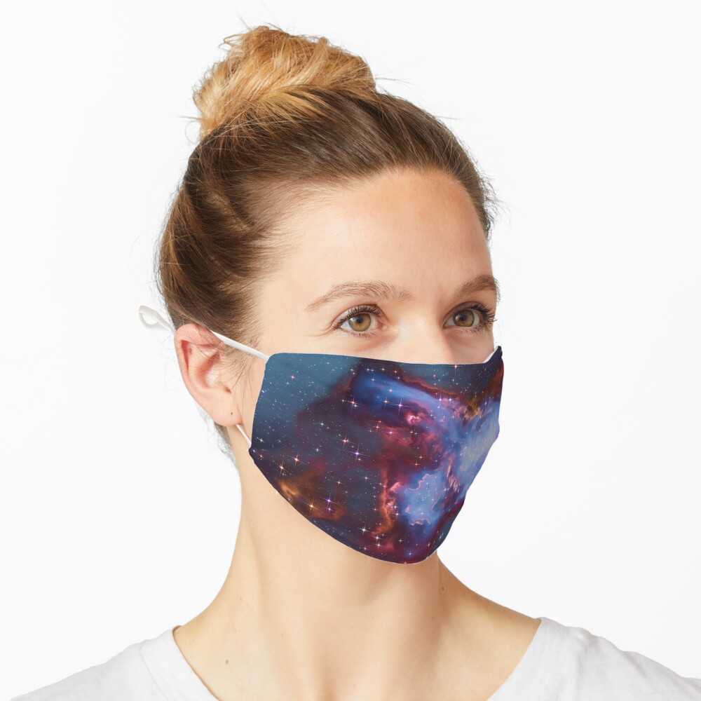 Fantasy nebula cosmos sky in space with stars (Blue) Mask
