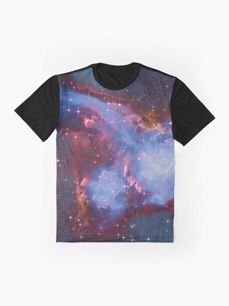 Alternate view of Fantasy nebula cosmos sky in space with stars (Blue) Graphic T-Shirt
