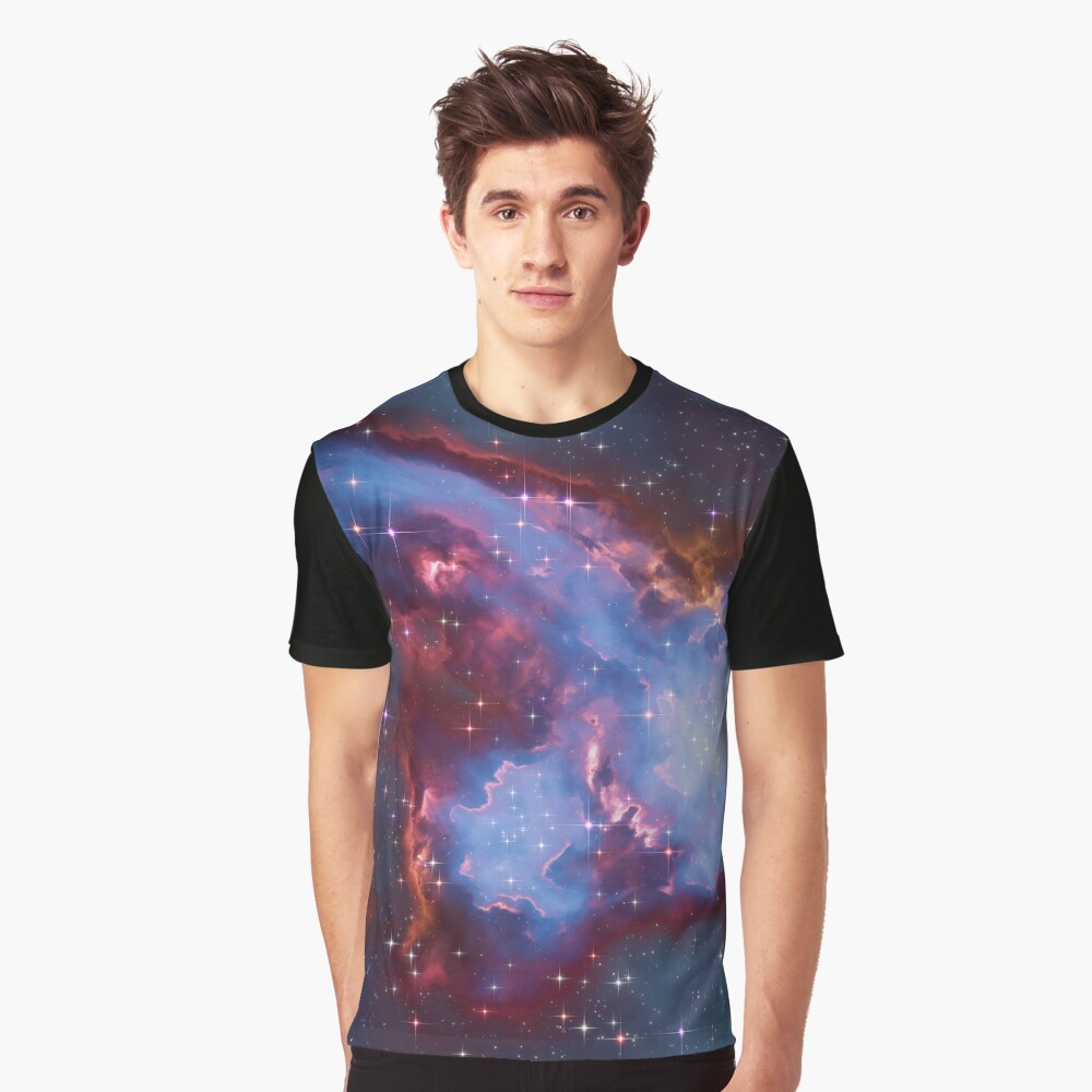 Fantasy nebula cosmos sky in space with stars (Blue) Graphic T-Shirt