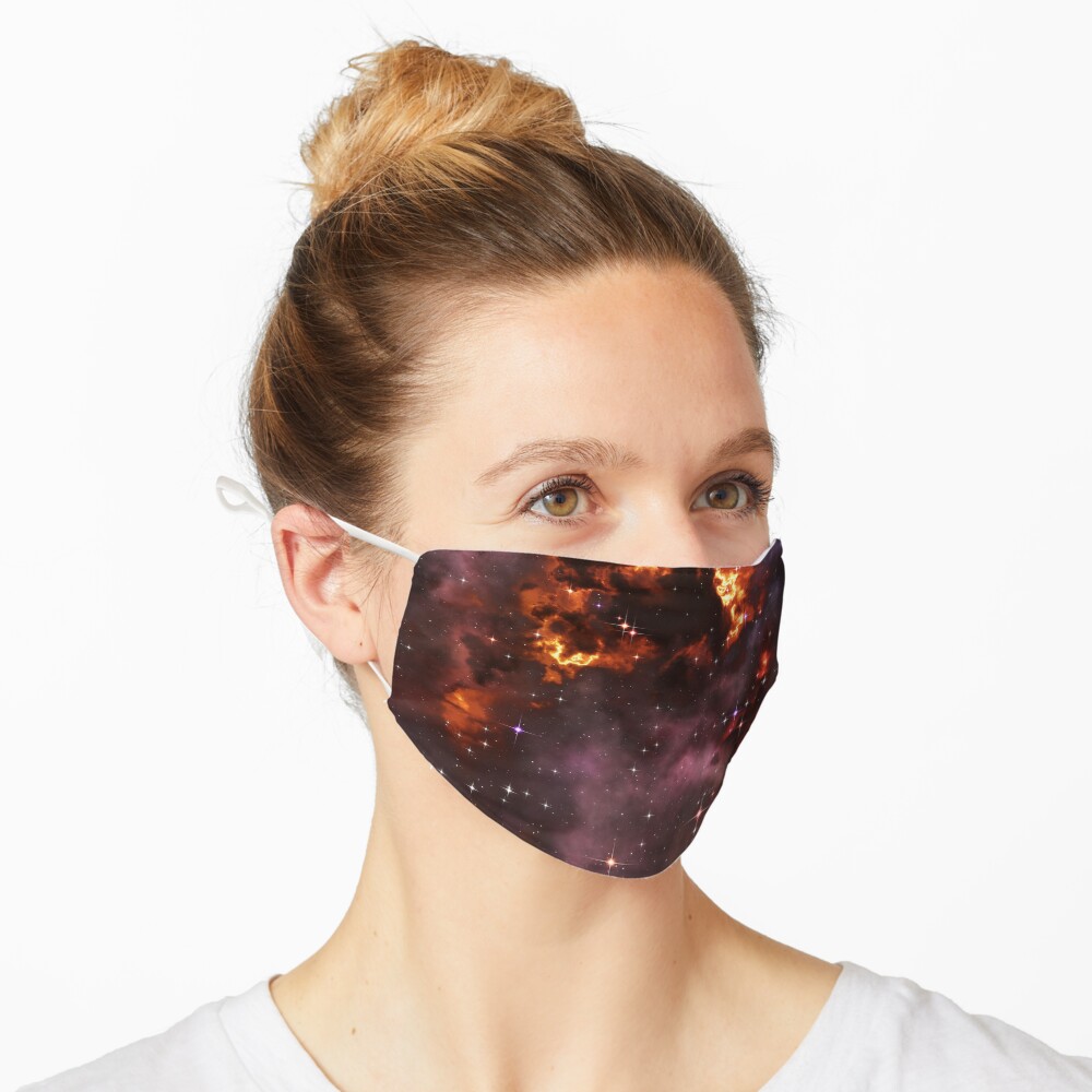 Fantasy nebula cosmos sky in space with stars (Purple/Yellow/Orange/Red) Mask