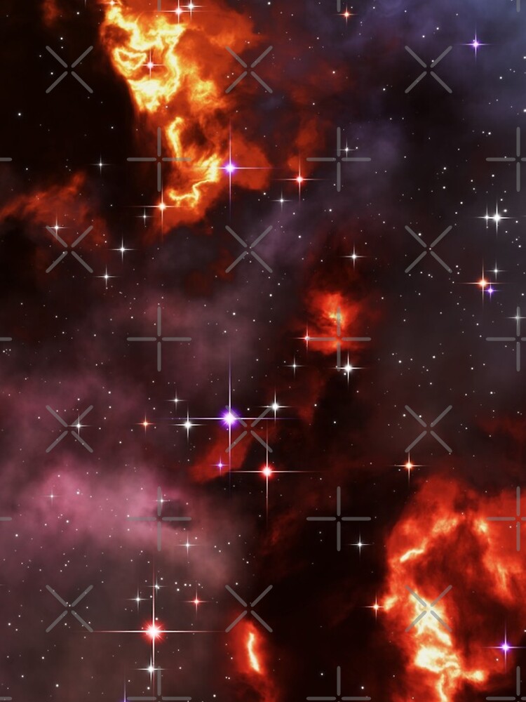 Fantasy nebula cosmos sky in space with stars (Purple/Yellow/Orange/Red) by GaiaDC