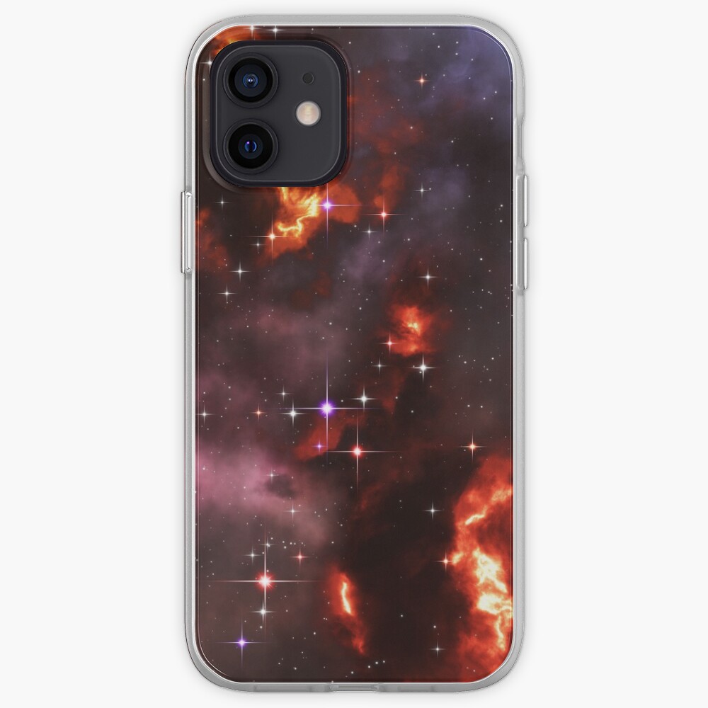 Fantasy nebula cosmos sky in space with stars (Purple/Yellow/Orange/Red) iPhone Case