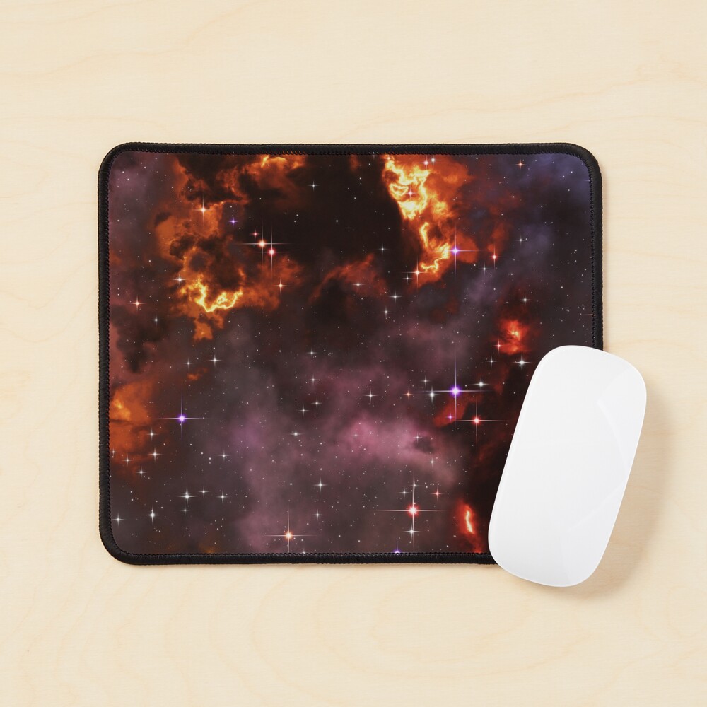 Fantasy nebula cosmos sky in space with stars (Purple/Yellow/Orange/Red) Mouse Pad