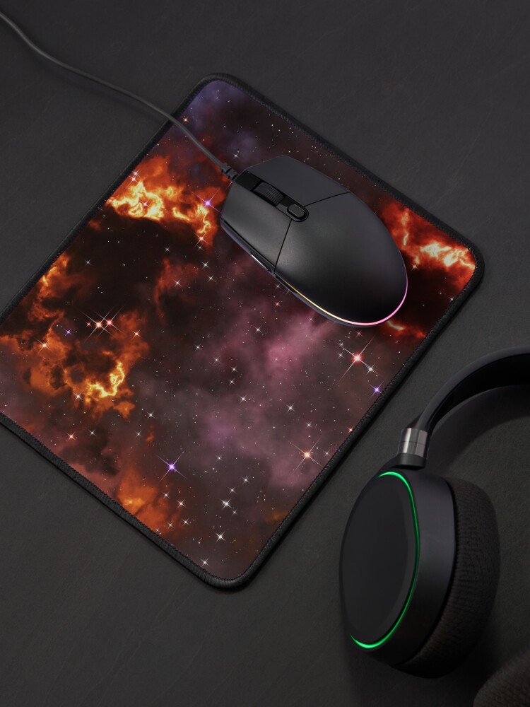Alternate view of Fantasy nebula cosmos sky in space with stars (Purple/Yellow/Orange/Red) Mouse Pad