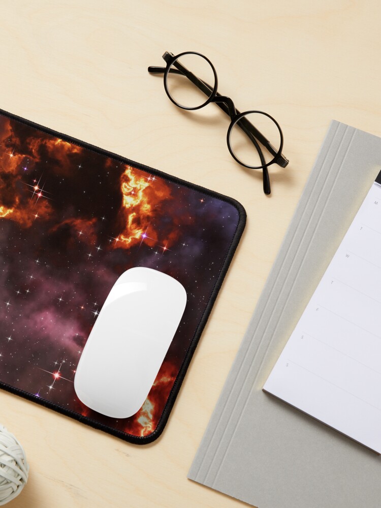 Alternate view of Fantasy nebula cosmos sky in space with stars (Purple/Yellow/Orange/Red) Mouse Pad