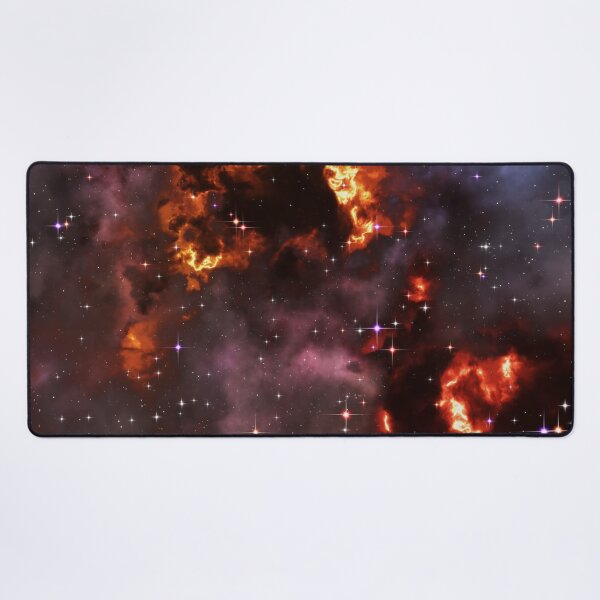 Fantasy nebula cosmos sky in space with stars (Purple/Yellow/Orange/Red) Desk Mat