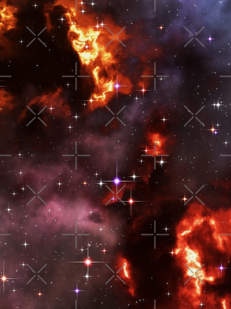Fantasy nebula cosmos sky in space with stars (Purple/Yellow/Orange/Red) by GaiaDC