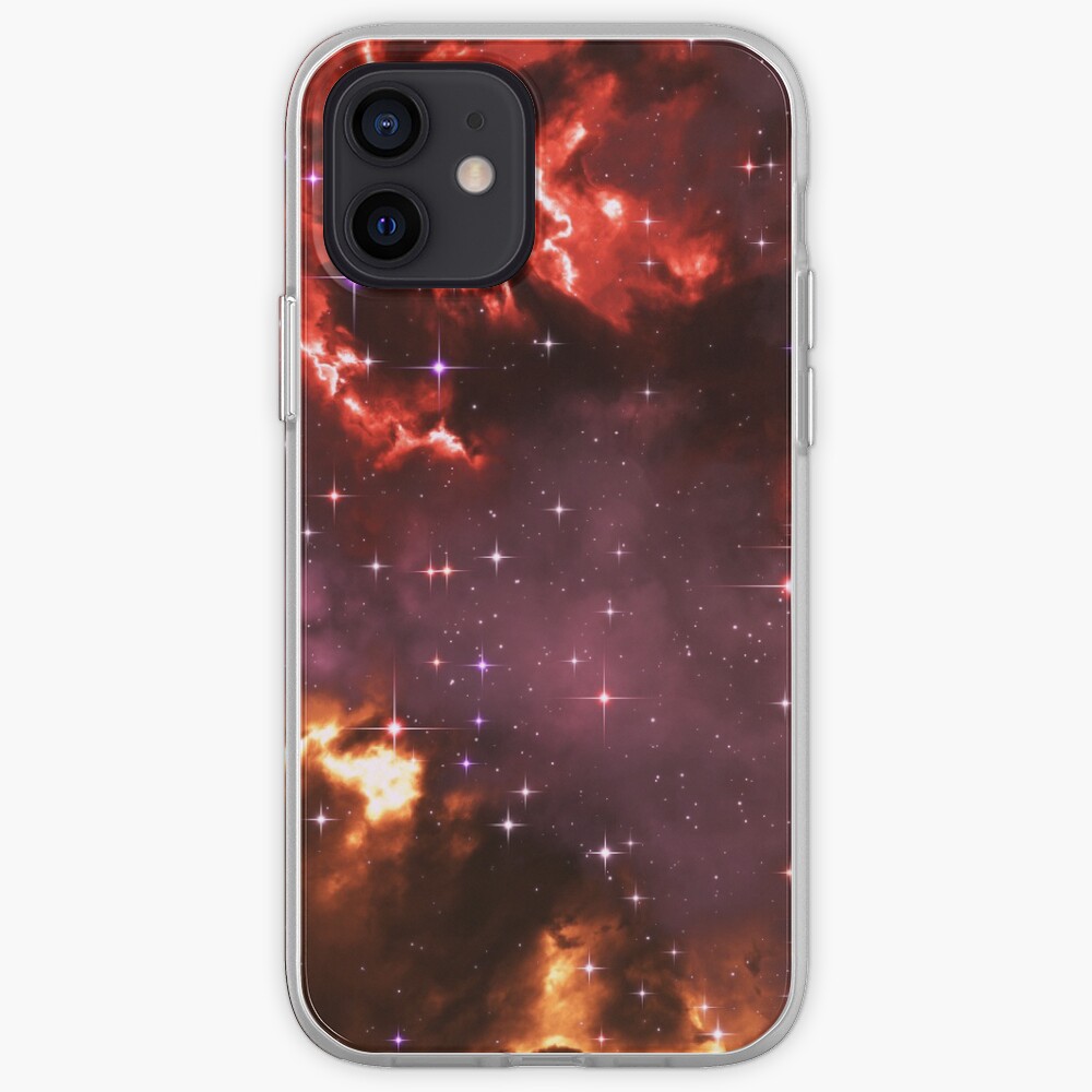 Fantasy nebula cosmos sky in space with stars (Purple/Yellow/Orange/Red/Magenta) iPhone Case