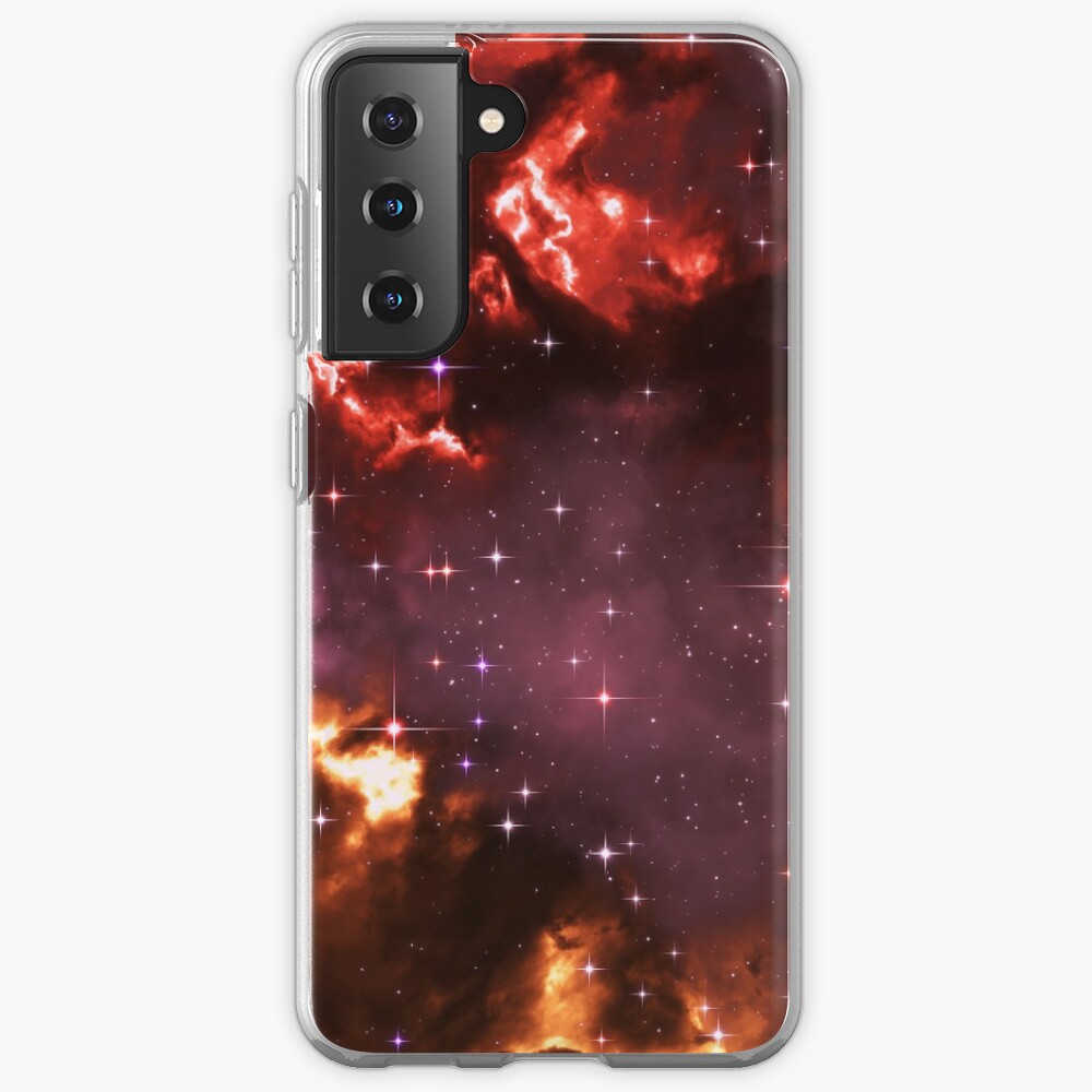 Fantasy nebula cosmos sky in space with stars (Purple/Yellow/Orange/Red/Magenta) Samsung Galaxy Phone Case