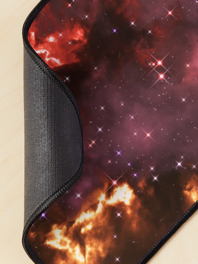 Alternate view of Fantasy nebula cosmos sky in space with stars (Purple/Yellow/Orange/Red/Magenta) Mouse Pad