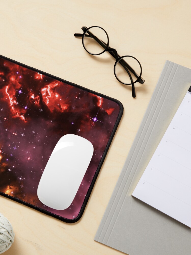 Alternate view of Fantasy nebula cosmos sky in space with stars (Purple/Yellow/Orange/Red/Magenta) Mouse Pad