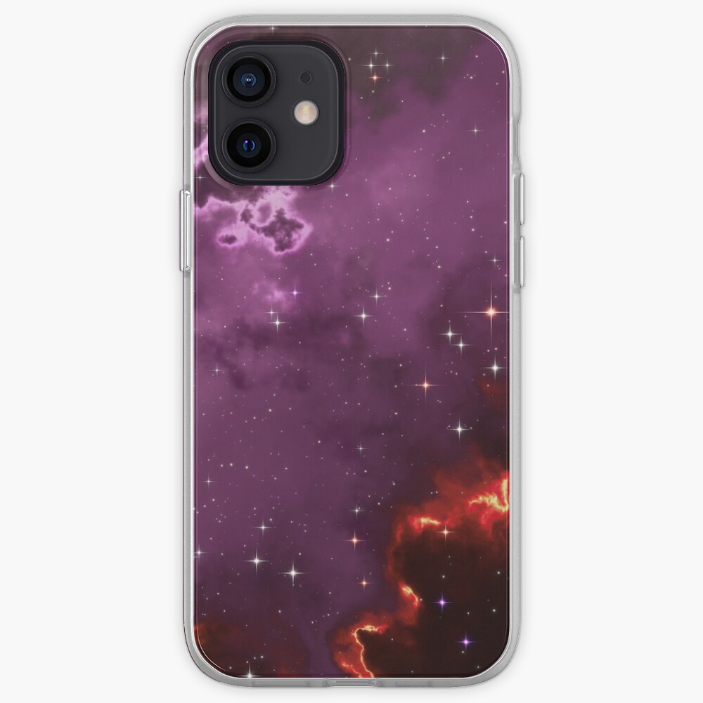 Fantasy nebula cosmos sky in space with stars (Purple/Yellow/Orange/Red/Magenta) iPhone Case