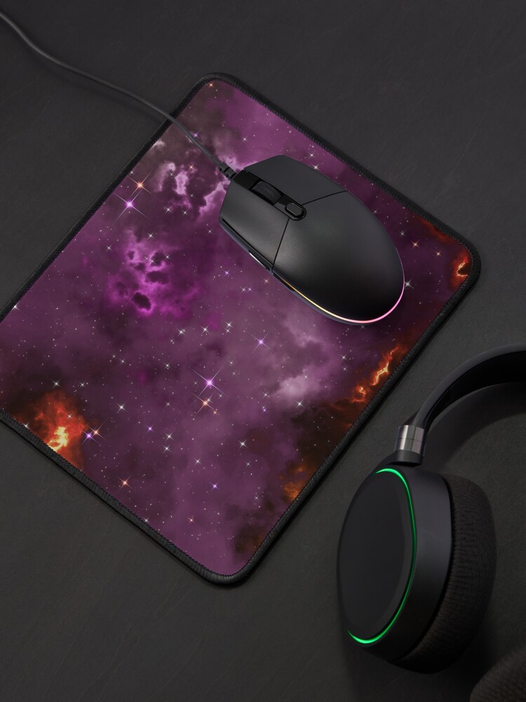 Alternate view of Fantasy nebula cosmos sky in space with stars (Purple/Yellow/Orange/Red/Magenta) Mouse Pad
