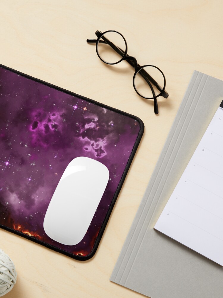 Alternate view of Fantasy nebula cosmos sky in space with stars (Purple/Yellow/Orange/Red/Magenta) Mouse Pad