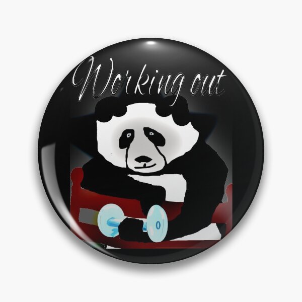 Item preview, Panda working out lifting weights designed and sold by CottagePop.